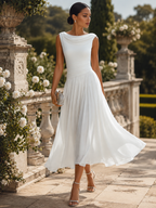 Elara | Women's Elegant Pleated Midi Dress