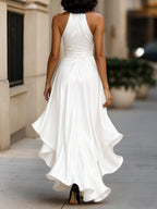 Marlowe | Women's Elegant Satin Maxi Dress with Tie Waist
