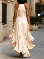 Marlowe | Women's Elegant Satin Maxi Dress with Tie Waist