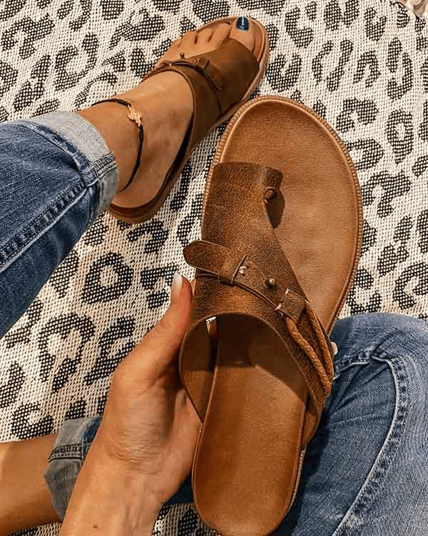 Jolene | Women's Comfortable Slip-On Sandals with Toe Loop