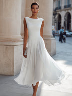 Elara | Women's Elegant Pleated Midi Dress