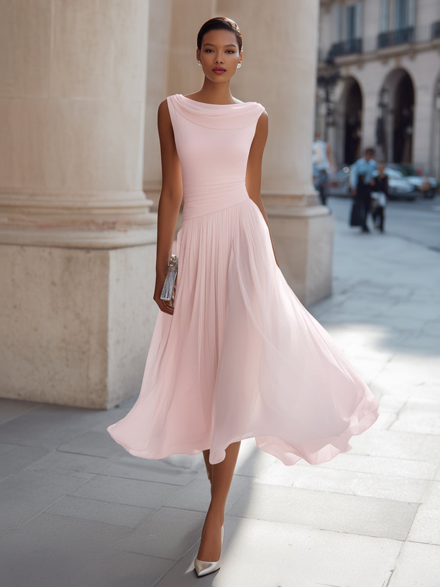 Elara | Women's Elegant Pleated Midi Dress