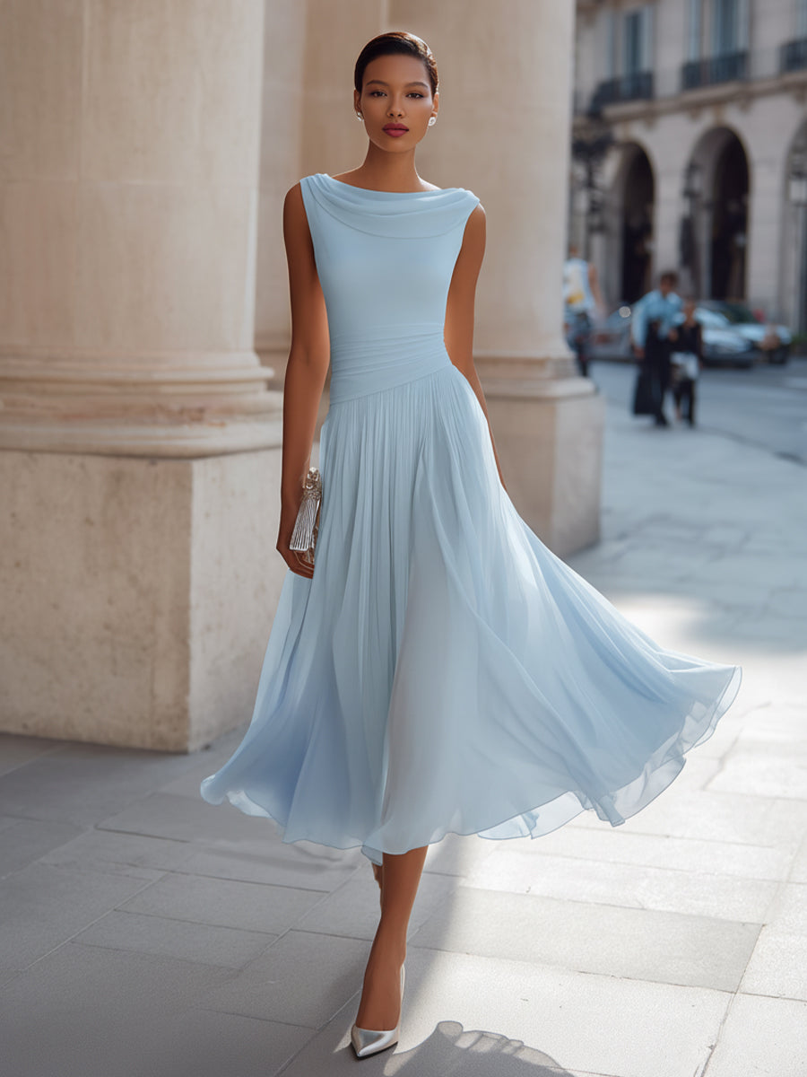 Elara | Women's Elegant Pleated Midi Dress