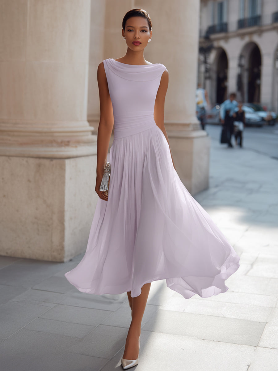Elara | Women's Elegant Pleated Midi Dress