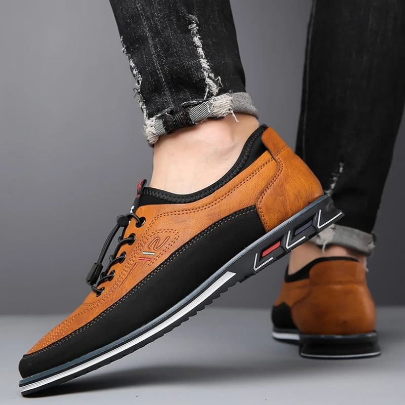 Jasper - Men's Lace-Up Casual Shoes with Contrast Sole