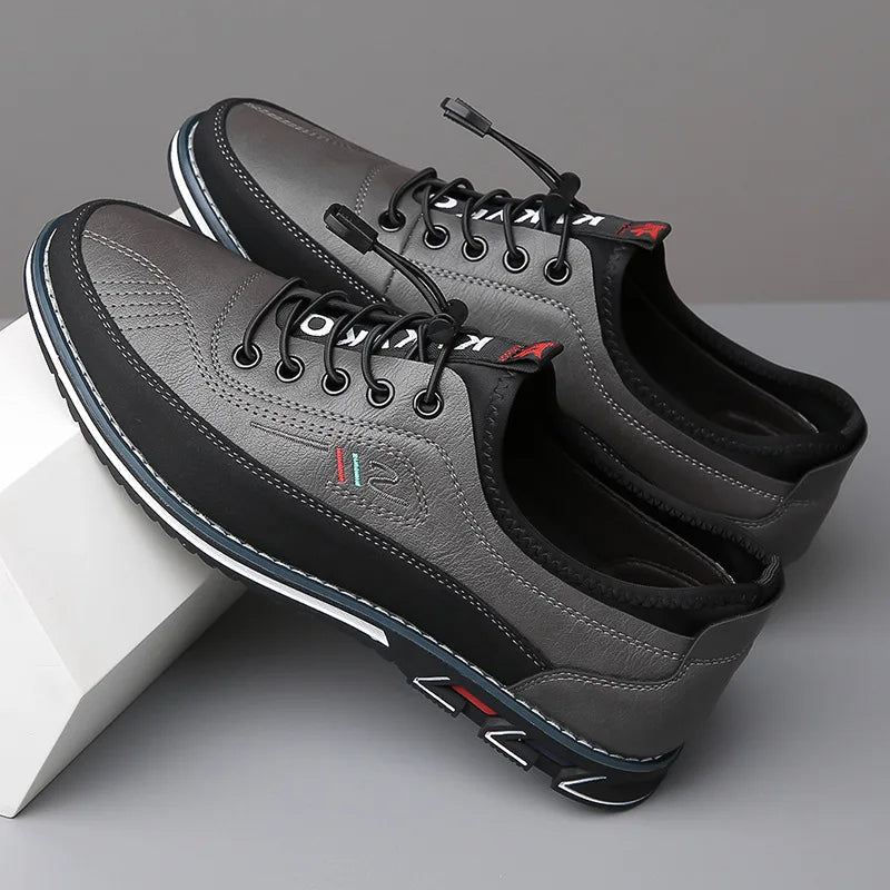 Jasper - Men's Lace-Up Casual Shoes with Contrast Sole