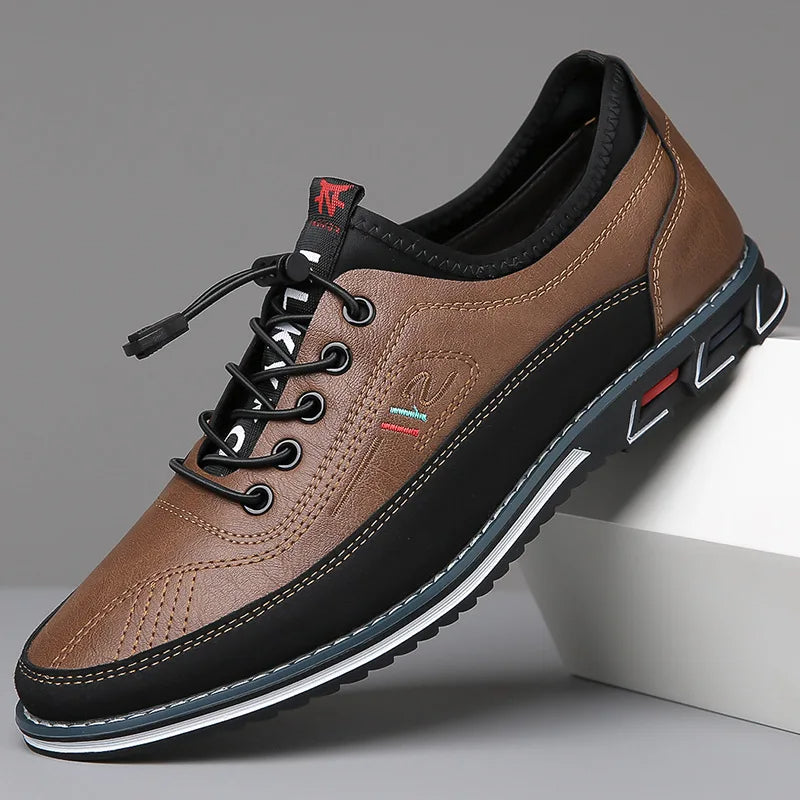 Jasper - Men's Lace-Up Casual Shoes with Contrast Sole