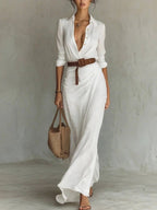 Amara | Women's Elegant Wrap Maxi Dress with Belt