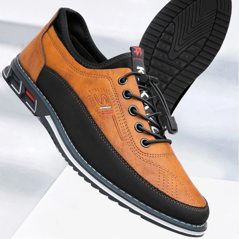 Jasper - Men's Lace-Up Casual Shoes with Contrast Sole