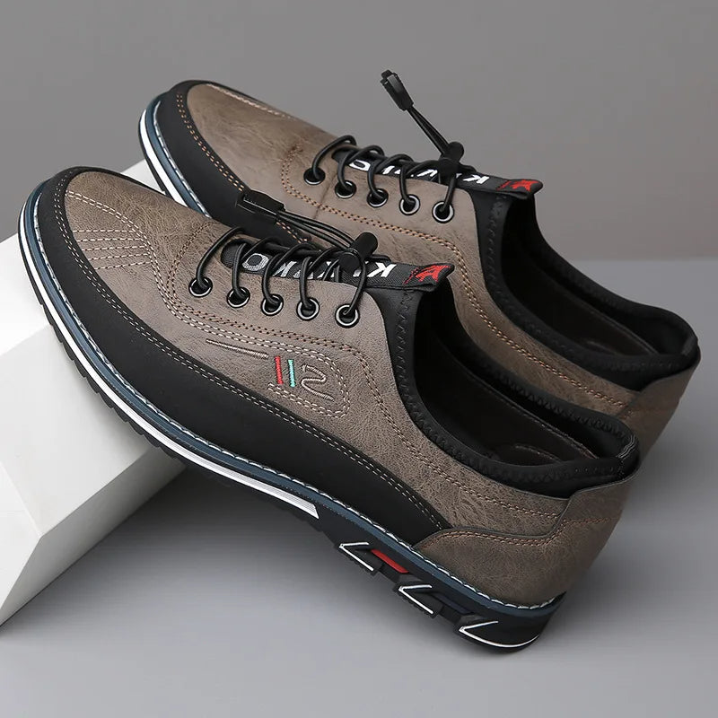 Jasper - Men's Lace-Up Casual Shoes with Contrast Sole