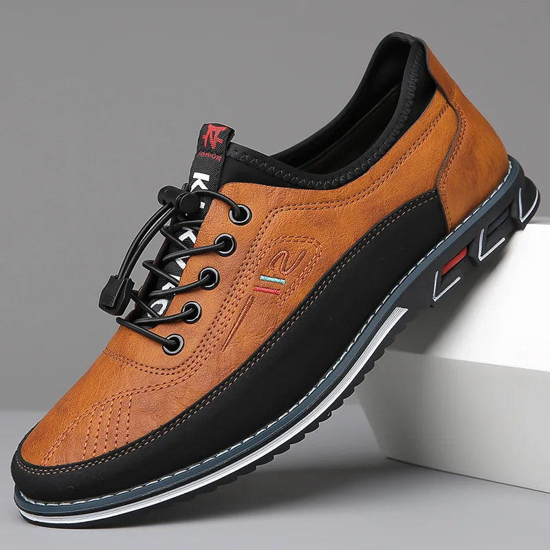 Jasper - Men's Lace-Up Casual Shoes with Contrast Sole