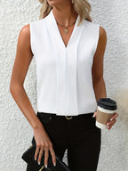 Blaire | Women's Chic Pleated Sleeveless Blouse