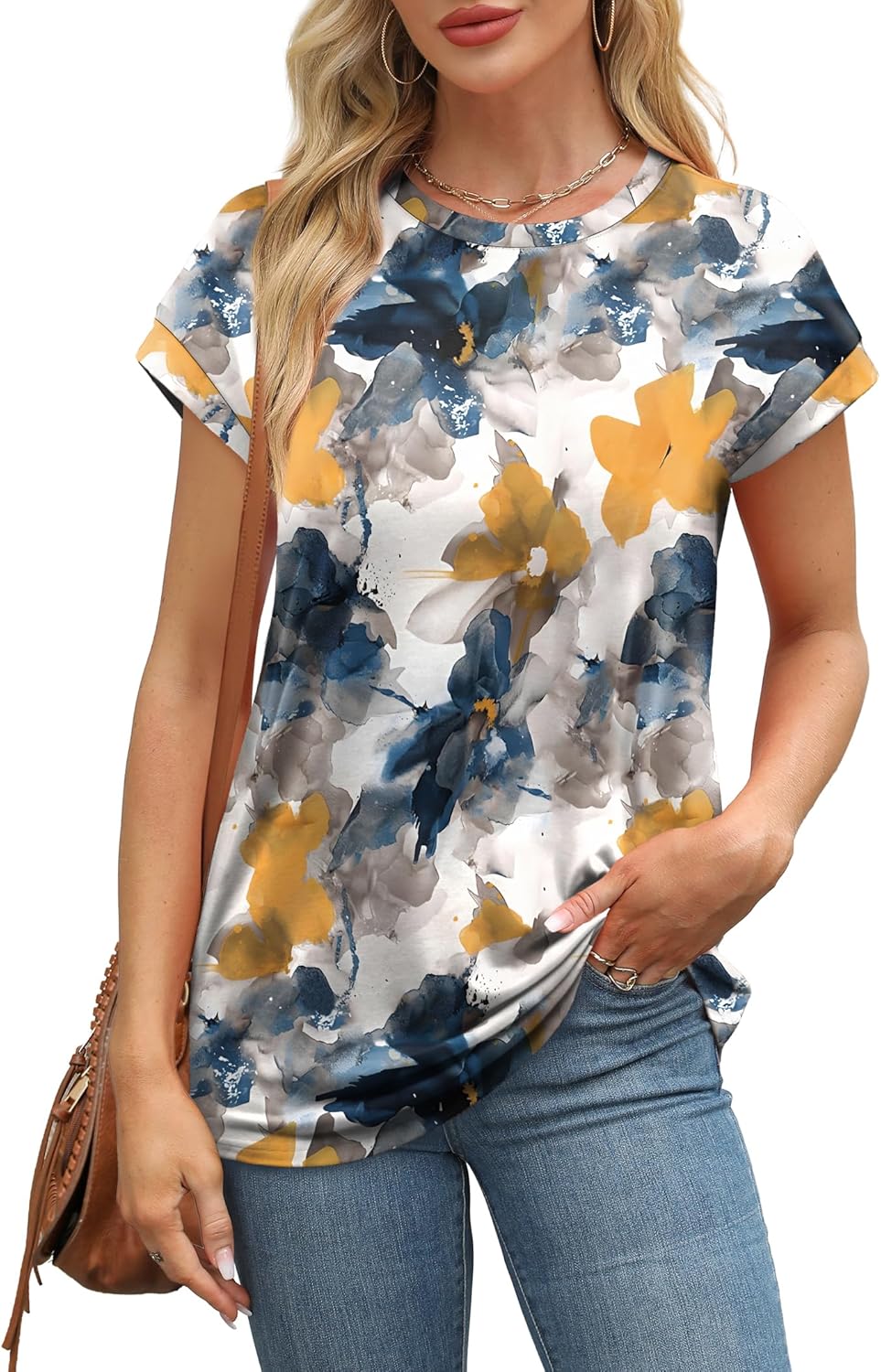 Delaney | Women's Floral Print Casual Tunic Top
