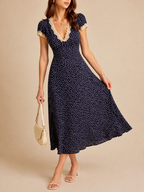 Nola | Women's Elegant Polka Dot Midi Dress