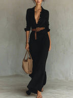 Amara | Women's Elegant Wrap Maxi Dress with Belt
