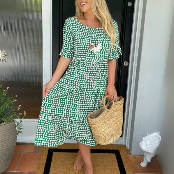 Callie | Women's Chic Polka Dot Midi Dress