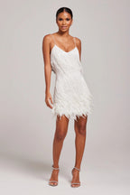 Marlowe | Women's Elegant Feathered Cocktail Dress