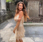 Marlowe | Women's Elegant Feathered Cocktail Dress