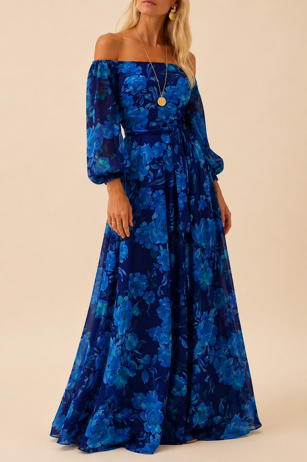 Calista | Women's Elegant Long Sleeve Maxi Dress