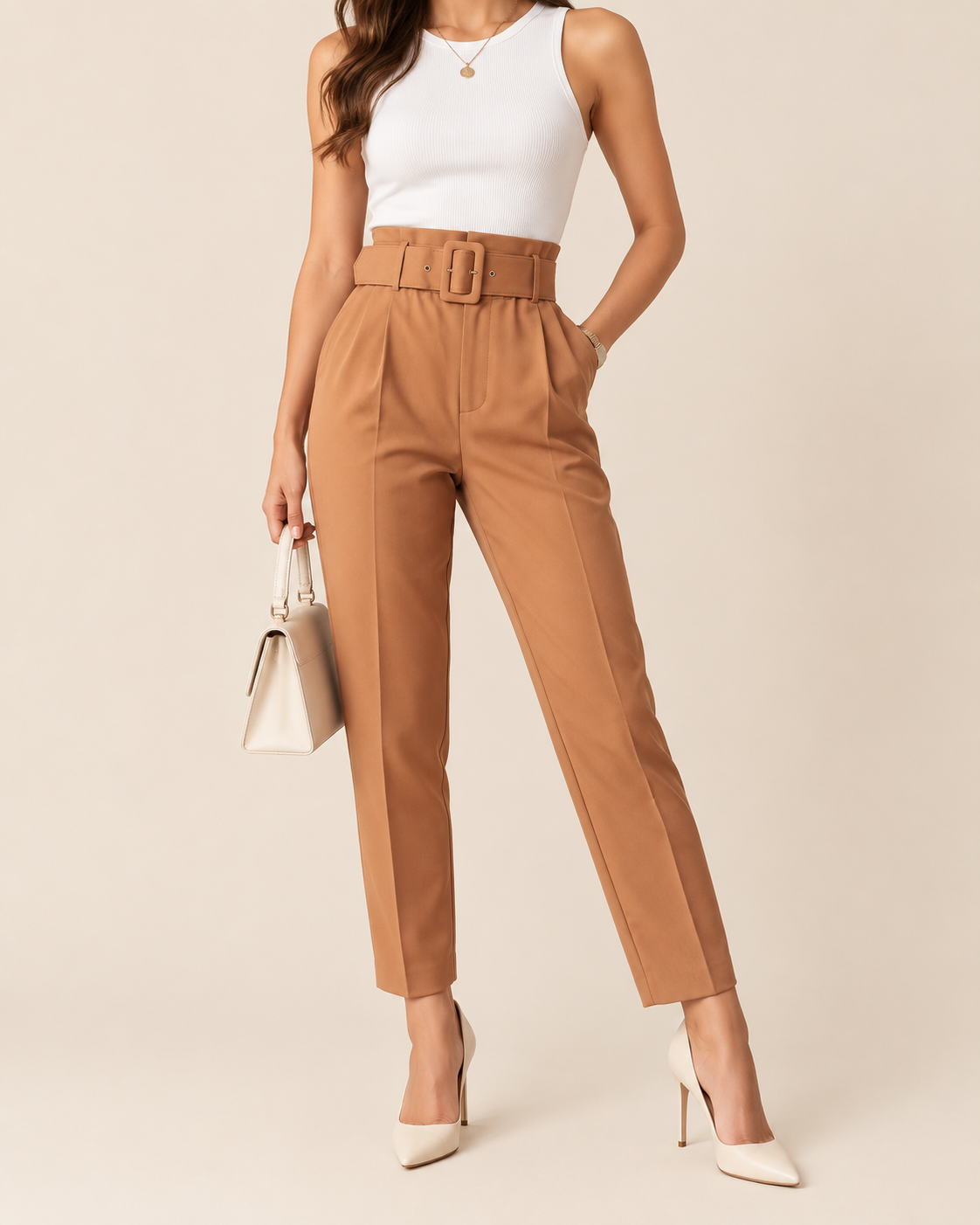 Celeste | Women's High-Waist Belted Pants