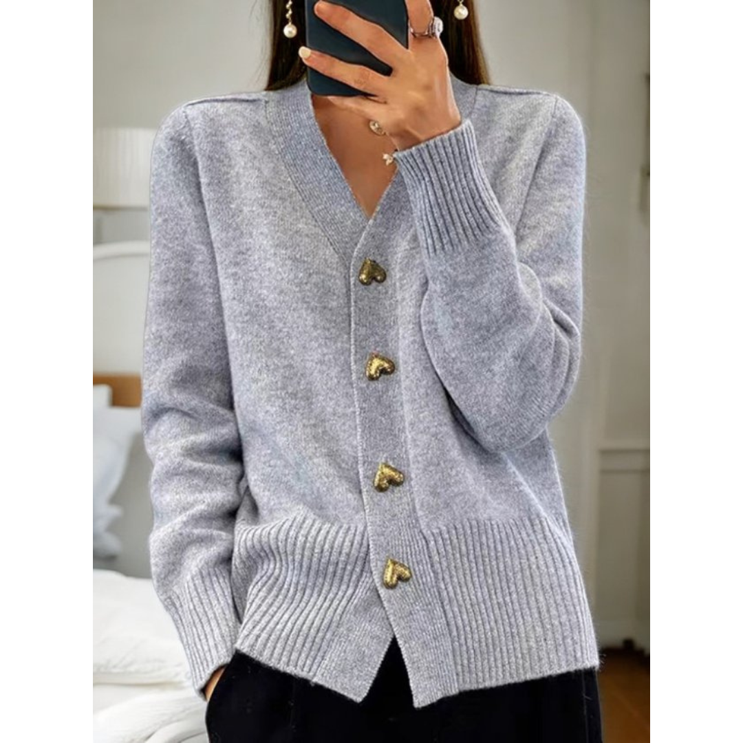 Calla | Women's Comfort Cardigan with Heart Buttons