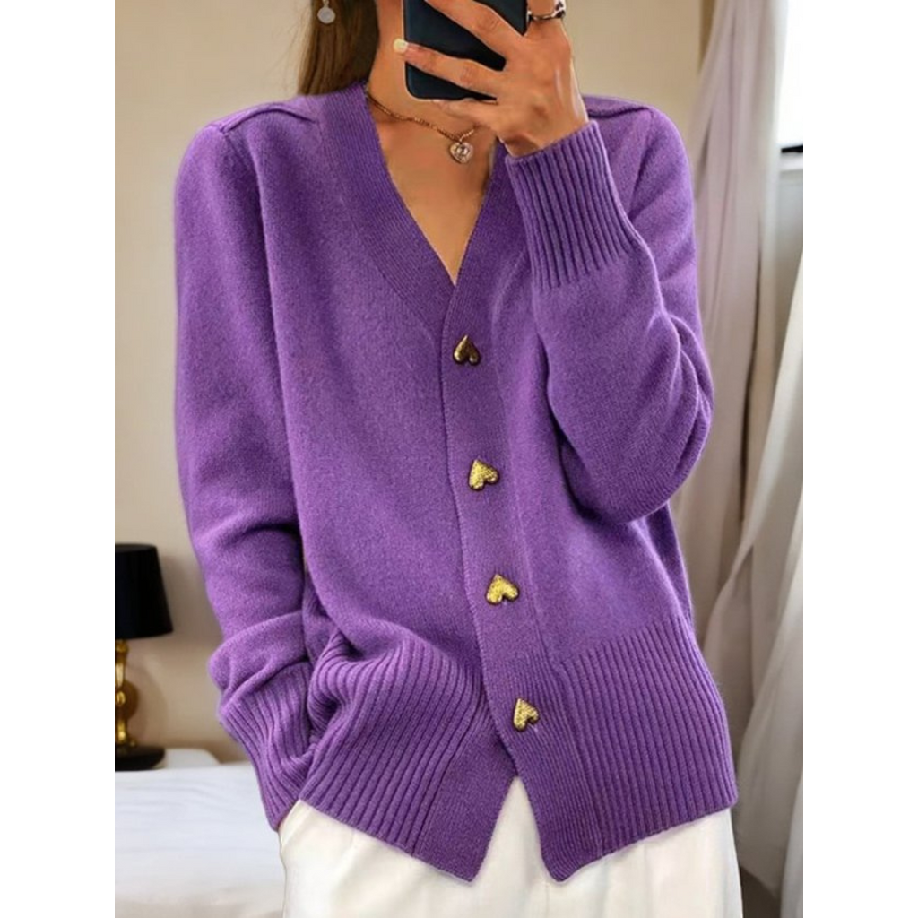 Calla | Women's Comfort Cardigan with Heart Buttons