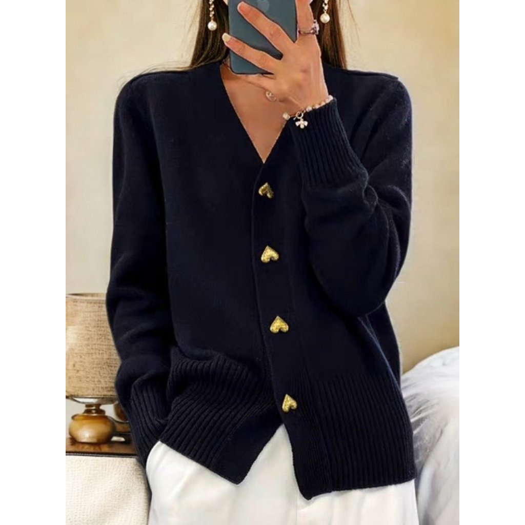 Calla | Women's Comfort Cardigan with Heart Buttons