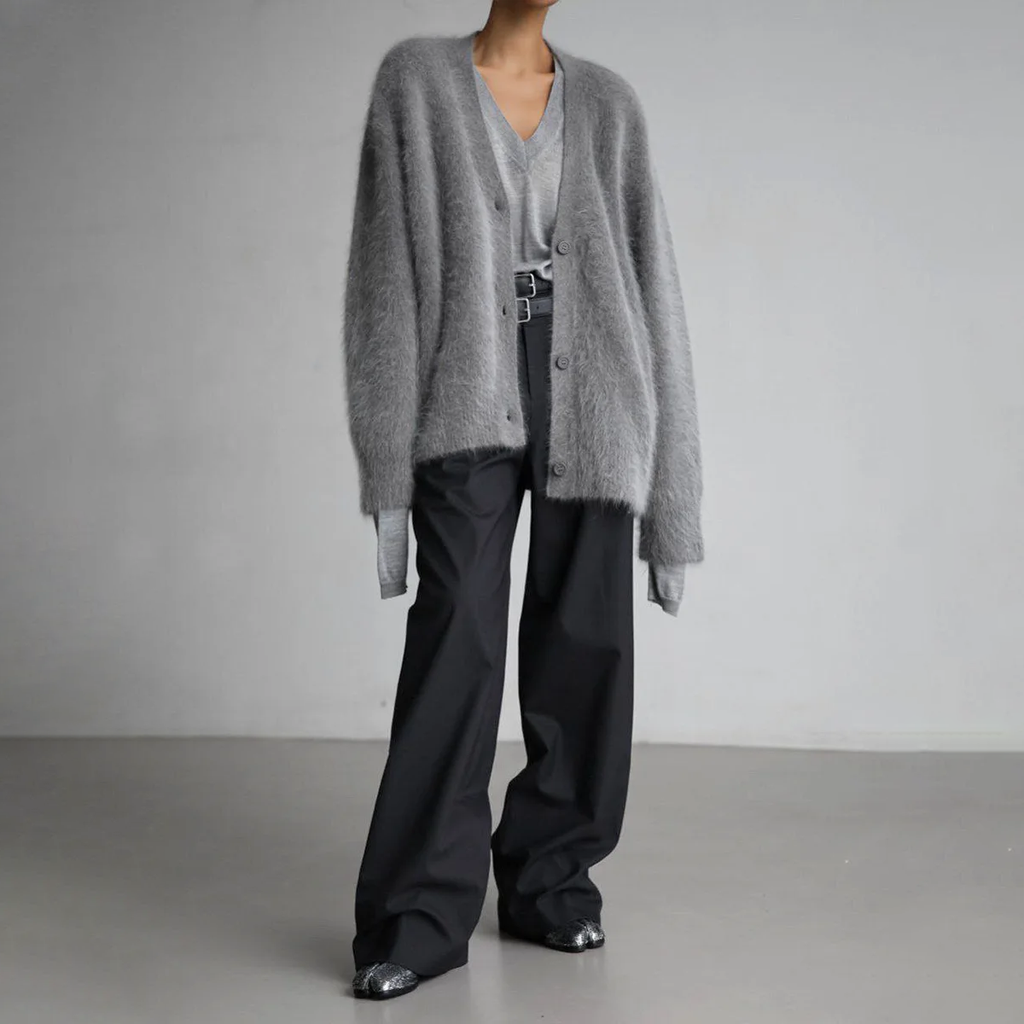 Mette | Women's Cozy Knit Cardigan in Fluffy Texture