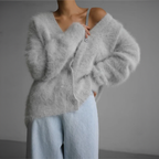 Mette | Women's Cozy Knit Cardigan in Fluffy Texture