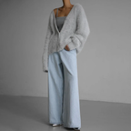 Mette | Women's Cozy Knit Cardigan in Fluffy Texture