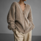 Mette | Women's Cozy Knit Cardigan in Fluffy Texture