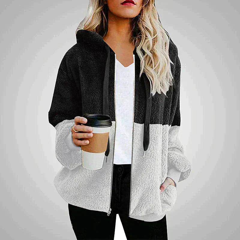 Elara | Women's Cozy Two-Tone Plush Hoodie