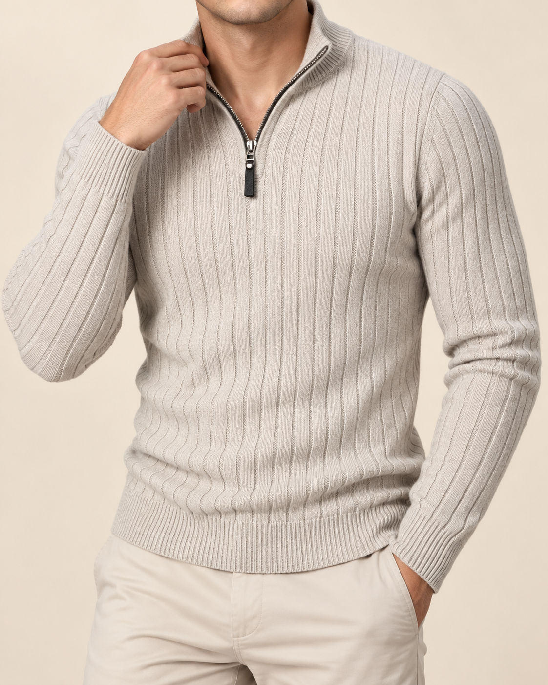 Damon | Men's Classic Quarter Zip Sweater