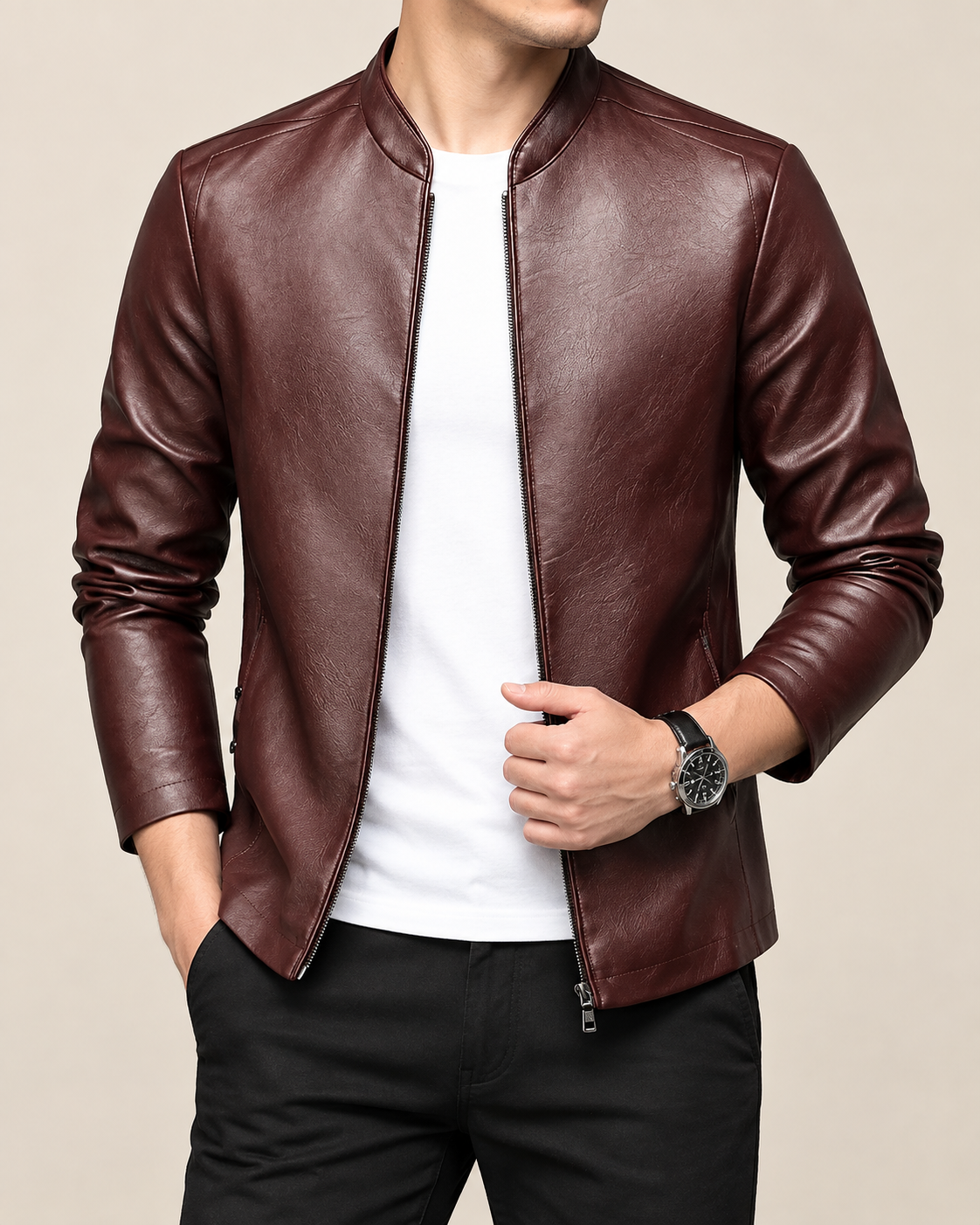 Declan | Men's Classic Faux Leather Jacket
