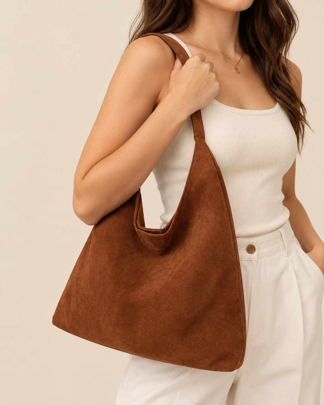 Elara | Women's Faux Suede Tote Bag