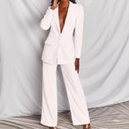 Dahlia | Women's Elegant Plunging Blazer Set