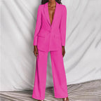 Dahlia | Women's Elegant Plunging Blazer Set
