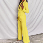Dahlia | Women's Elegant Plunging Blazer Set