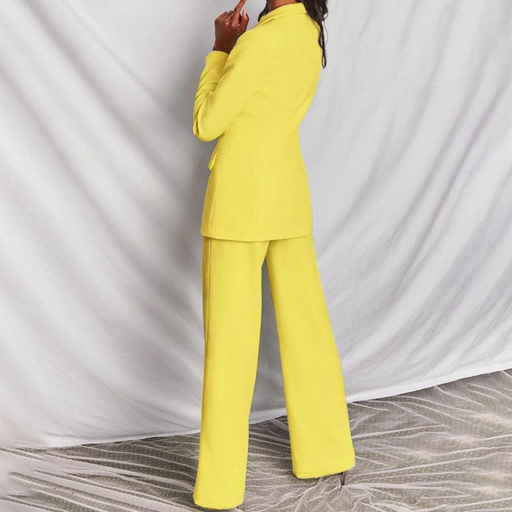 Dahlia | Women's Elegant Plunging Blazer Set