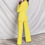 Dahlia | Women's Elegant Plunging Blazer Set