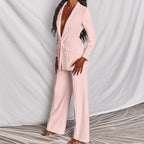 Dahlia | Women's Elegant Plunging Blazer Set