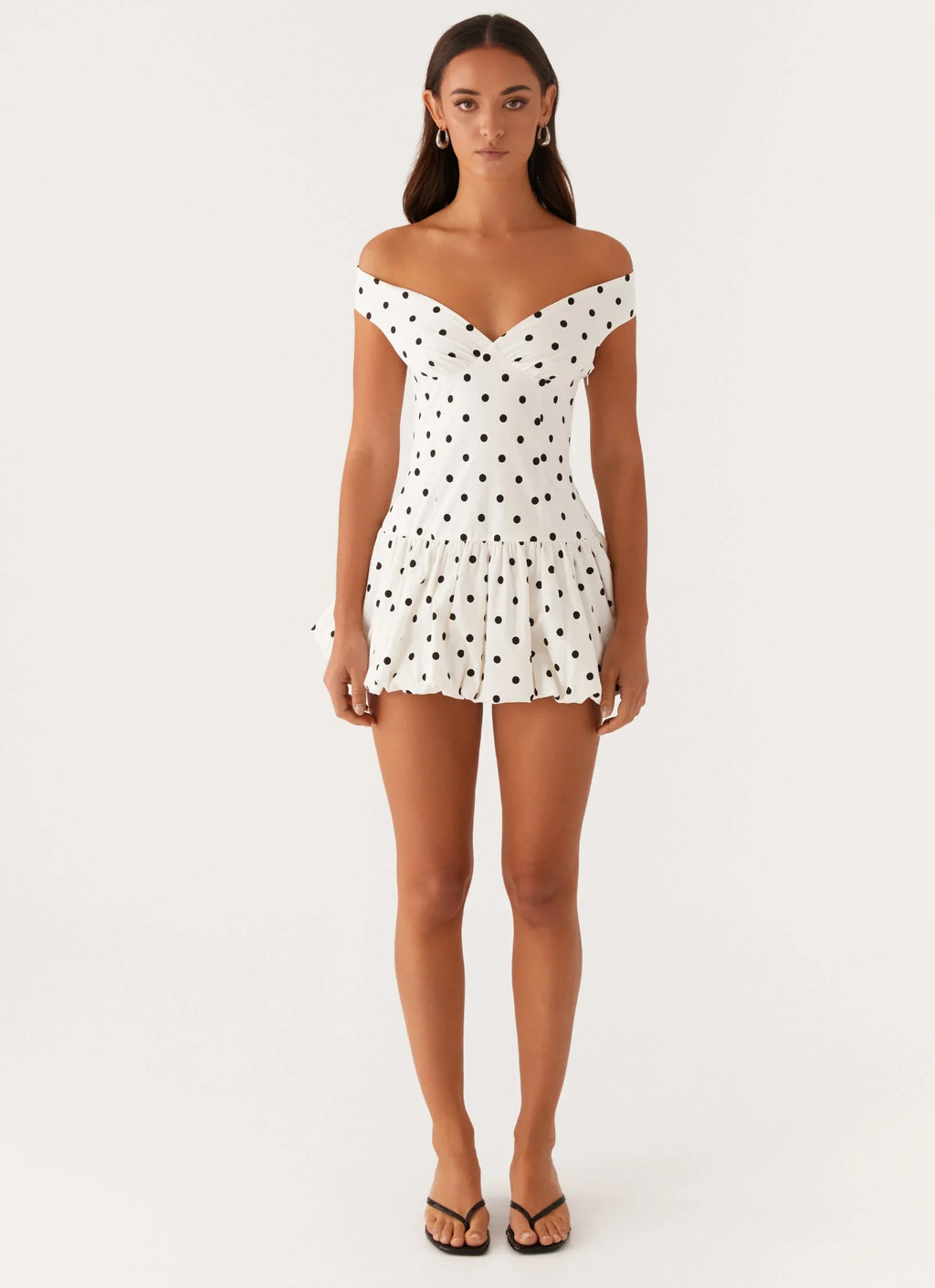 Thea | Women's Polka Dot Off-Shoulder Mini Dress