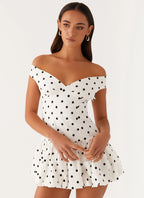 Thea | Women's Polka Dot Off-Shoulder Mini Dress