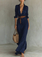 Amara | Women's Elegant Wrap Maxi Dress with Belt