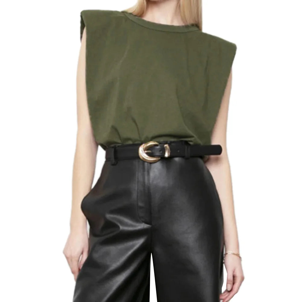 Sienna | Women's Sleek Padded Shoulder Top