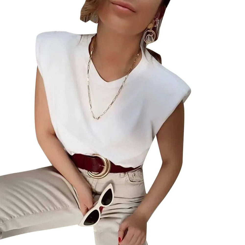 Sienna | Women's Sleek Padded Shoulder Top