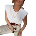 Sienna | Women's Sleek Padded Shoulder Top