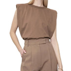 Sienna | Women's Sleek Padded Shoulder Top