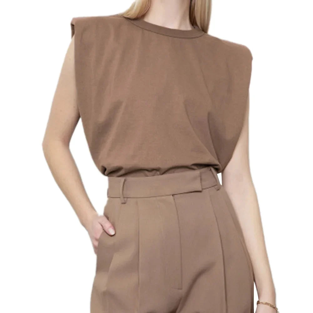 Sienna | Women's Sleek Padded Shoulder Top