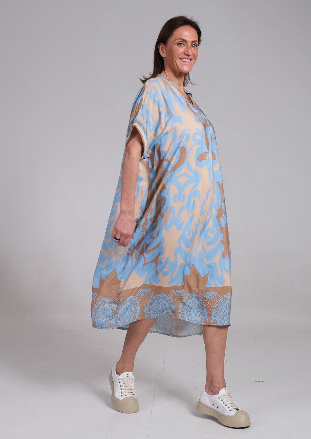 Lennox | Women's Floral Midi Dress with Relaxed Fit